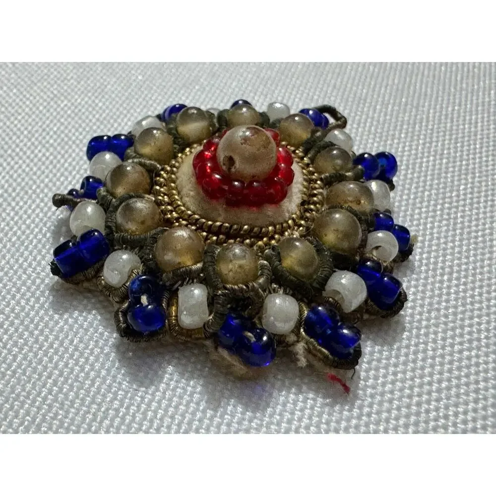 Set of 4 Antique Costume Pearl and beaded Applique Patches